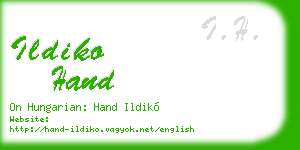 ildiko hand business card